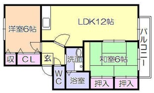 プロムナード野中Eの物件間取画像